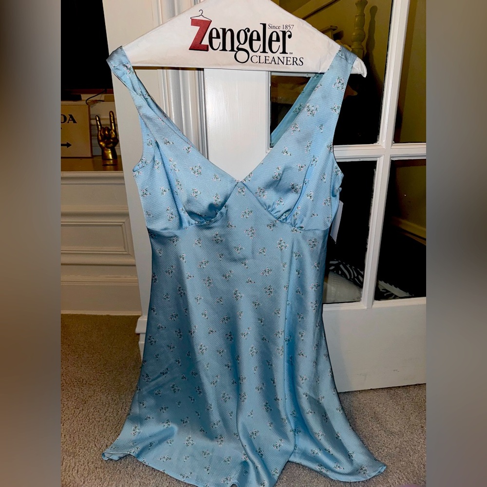 Blue Floral Women's mini dress
